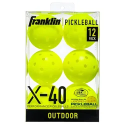 Outdoor X-40 Pickleball Balls 6 Units Optic Yellow One Size