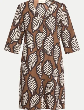 Sommerkleid mit Allover-Print Braun 40 - Cartoon - FashionsVida