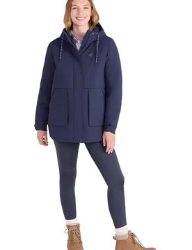 Women's 'Chestnut' Waterproof Lightweight Warm Padded Adjustable Hood Jacket in Navy Size: 12 - Navy - Size: 12 - Mountain Warehouse - FashionsVida