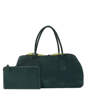 Borsa in pelle - Tote Bag TAKEAWAY BAG Large verde scuro - Julia Skergeth - FashionsVida