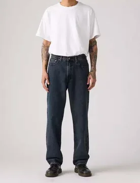 Jeans Levi's 568 straight-fit lavaggio scuro stone washed in tela di puro cotone - Levis - FashionsVida