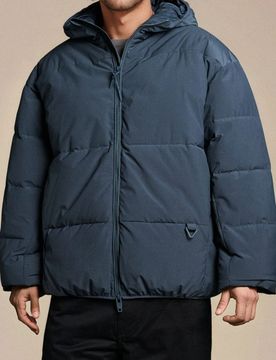 Giacca puffer trapuntata con cappuccio - grigio medio