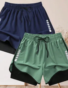 Piezas Pantalones cortos deportivos para mujer Tela de mezcla de poliéster y spandex de secado rápido Transpirable, ligero Bolsillos con cremallera - Shein - FashionsVida