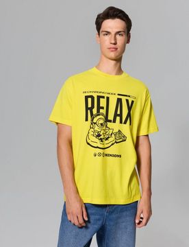 T-shirt in cotone con stampa Minions - giallo