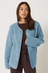 Women's Petite Borg Jacket in Baby Blue Size: 8 - Baby Blue - Size: 8