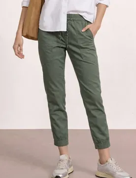 Slim Leg Hose in leichter Qualität female Grün