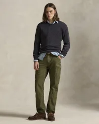 Maglione girocollo Polo nero tinto in capo
