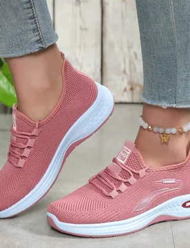 Nuevas zapatillas deportivas de mujer para primavera/otoño con suela blanda para exteriores, antideslizantes, de malla transpirable para correr, con - Shein - FashionsVida