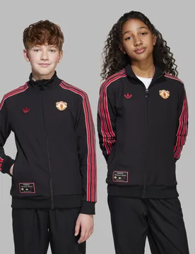 Manchester United x Terrace Icons Track Top Kids Black 15-16Y - Adidas - FashionsVida
