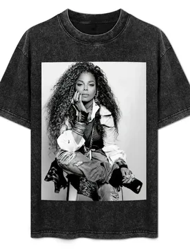 Janet Style Black And White T-Shirt Large Size Casual Tee Shirt - Aliexpress - FashionsVida