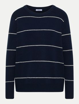 Strukturpullover Gestreift Blau L