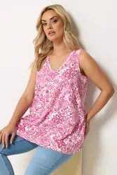 Tile Print Vest Top - Pink - Size: 26-28
