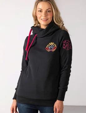 Womens Emblem Cross Neck Hoody - - Size: 10 - Rydale - FashionsVida
