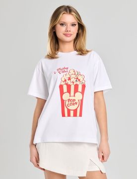 Maglietta con stampa Mickey Mouse - bianco