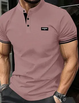 Camisa polo casual versátil y simple con ribete para hombres, polos para hombres, formal - Shein - FashionsVida