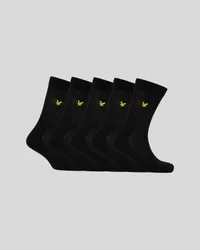 Men's 5 Pack Tubular Sock in Black