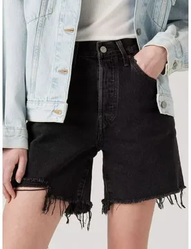 Levi's Womens Lunar Black 501 Mid Thigh Short - Female - Black - W24 - Levis - FashionsVida