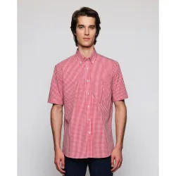 Camisa de hombre casual manga corta cuadros