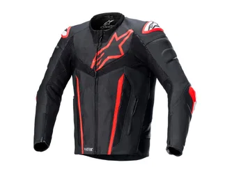 Giacca pelle Fusion  nero / Rosso Fluo