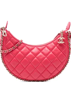 Small Quilted Lambskin Chain Around Hook Hobo Bag - Chanel - FashionsVida