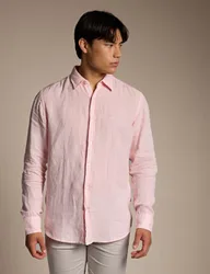 Relegant Regular Fit Linen Shirt Pink male