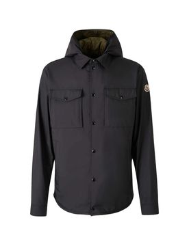Detachable Down-Filled Inner Vest with Logo Patch and Snap-Front Pockets