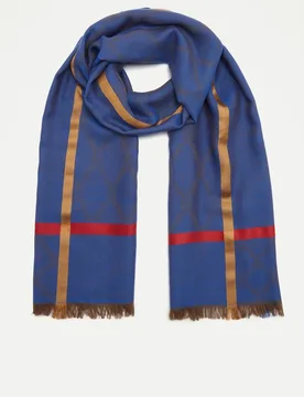Echarpe con jaquard con marco a contraste - Latouche - FashionsVida