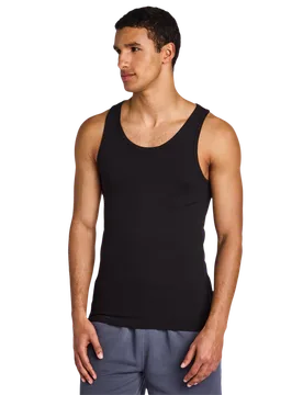 Flagship Rib Tank Uomo - Canotte Nero - Taglia M - Jersey di cotone M - LCKR - FashionsVida