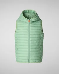 Gilet Dolin verde menta imbottito in Plumtech® con cappuccio