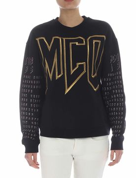 Felpa nera logo McQ dorato