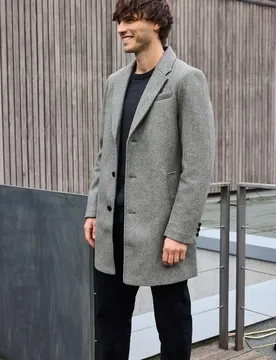 Street One Mantel in Woll-Optik male Grau