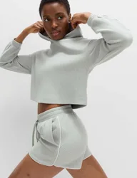 StayNew™ Super Soft Brushed Rib Relaxed Hoodie Soft Green female