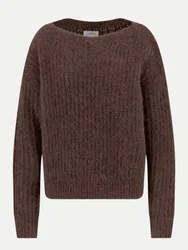 Casual-Fit Strickpullover Hairy Yarn Braun XS
