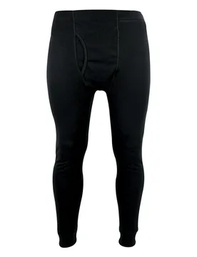 Mens Thermal Super Soft & Warm Long Johns Bottoms - Black Cotton - Size 2xl - THMO - FashionsVida