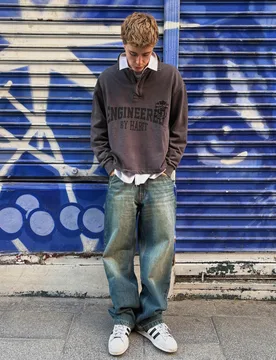 Jeans Baggy Fit 34 Vert - Bershka - FashionsVida
