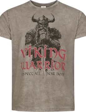 T-Shirt - Viking Warrior - S bis 4XL - für Männer - Größe 4XL - grau - Männer - male - Lobo Negro - FashionsVida