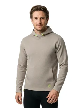 Felpa Con Cappuccio Active 365 Knit Silver Cloud Melange M - Odlo - FashionsVida