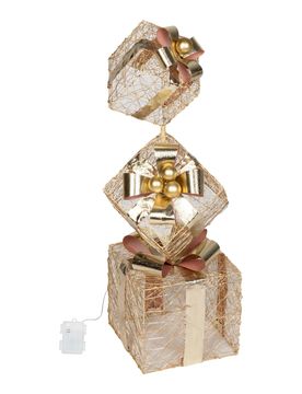 Batterie -Geschenkezauber mit LED-Lichterkette gold