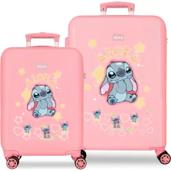 Juego de maletas 55-65 cm stitch you&me abs rígida con capacidad de 91l