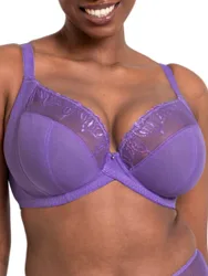 Womens Flare Plunge Bra - Purple Polyamide - Size 36f