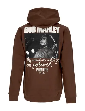 Felpa Cappuccio Uomo Forever Hoodie X Bob Marley Brown - PRIMITIVE - FashionsVida