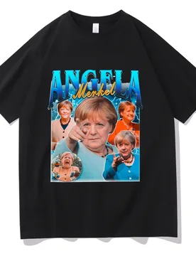 Angela Merkel 90s Vintage Graphic T-shirt Men Summer Casual Oversized Short Sleeve Tees Unisex Fashion Soft Cotton Streetwear - Aliexpress - FashionsVida