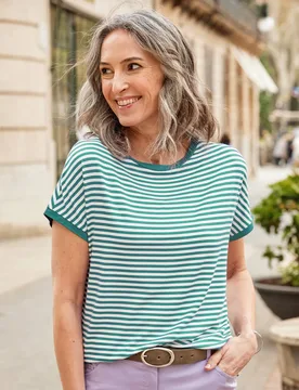 Soft-Shirt Viskosejersey - Grün unbedruckt - female - Size: 46 - Avena - FashionsVida