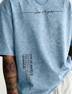 Camiseta de manga corta casual y versátil con elemento impreso simple para hombres Zrgoth - Shein - FashionsVida