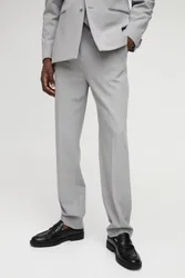 Herren Gerade geschnittene Stretch-Anzughose mit maßgeschneiderter Passform Light Grey Größe 30