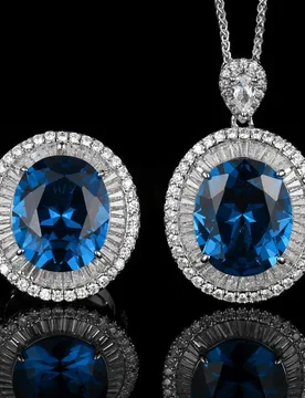 Jewelry Gold-plated Bird's Nest Cut Blue Spinel Egg-shaped Fashion Pendant Set 15*18 - Aliexpress - FashionsVida