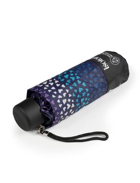 Parapluie compact, solide, ouverture/fermeture manuelle (MKP) rayure coeur ST adulte