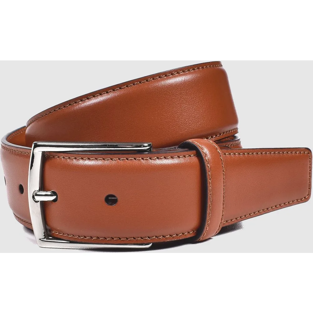 Cinturón de hombre de piel en color cuero - Olimpo - FashionsVida