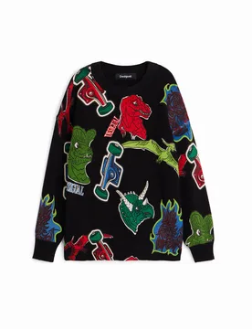 Sweat-shirt dinosaure BLACK L male - Desigual - FashionsVida