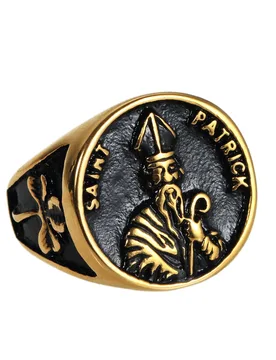 St. Patrick Stainless Steel Ring With Cross Patron Saint of Ireland Irish Christian Religious Jewelry - Aliexpress - FashionsVida